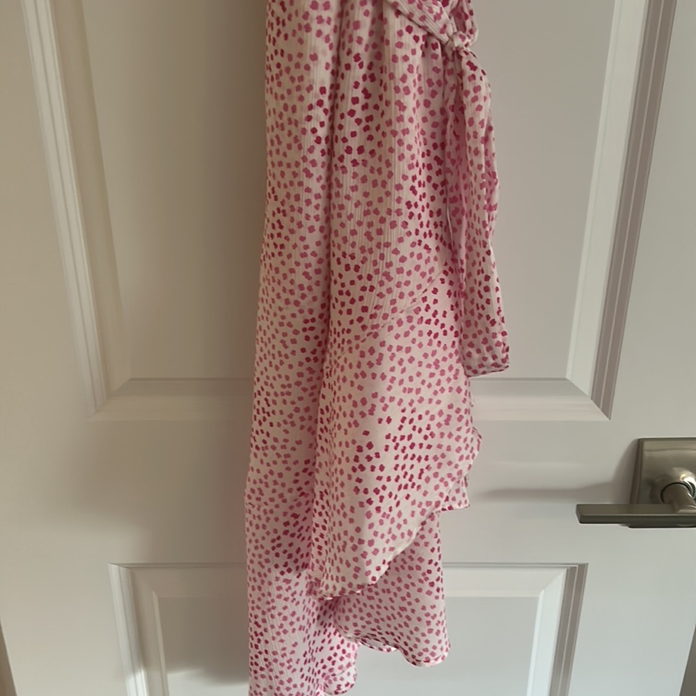 Express White And Pink Patterned Asymmetrical Dre… - image 3